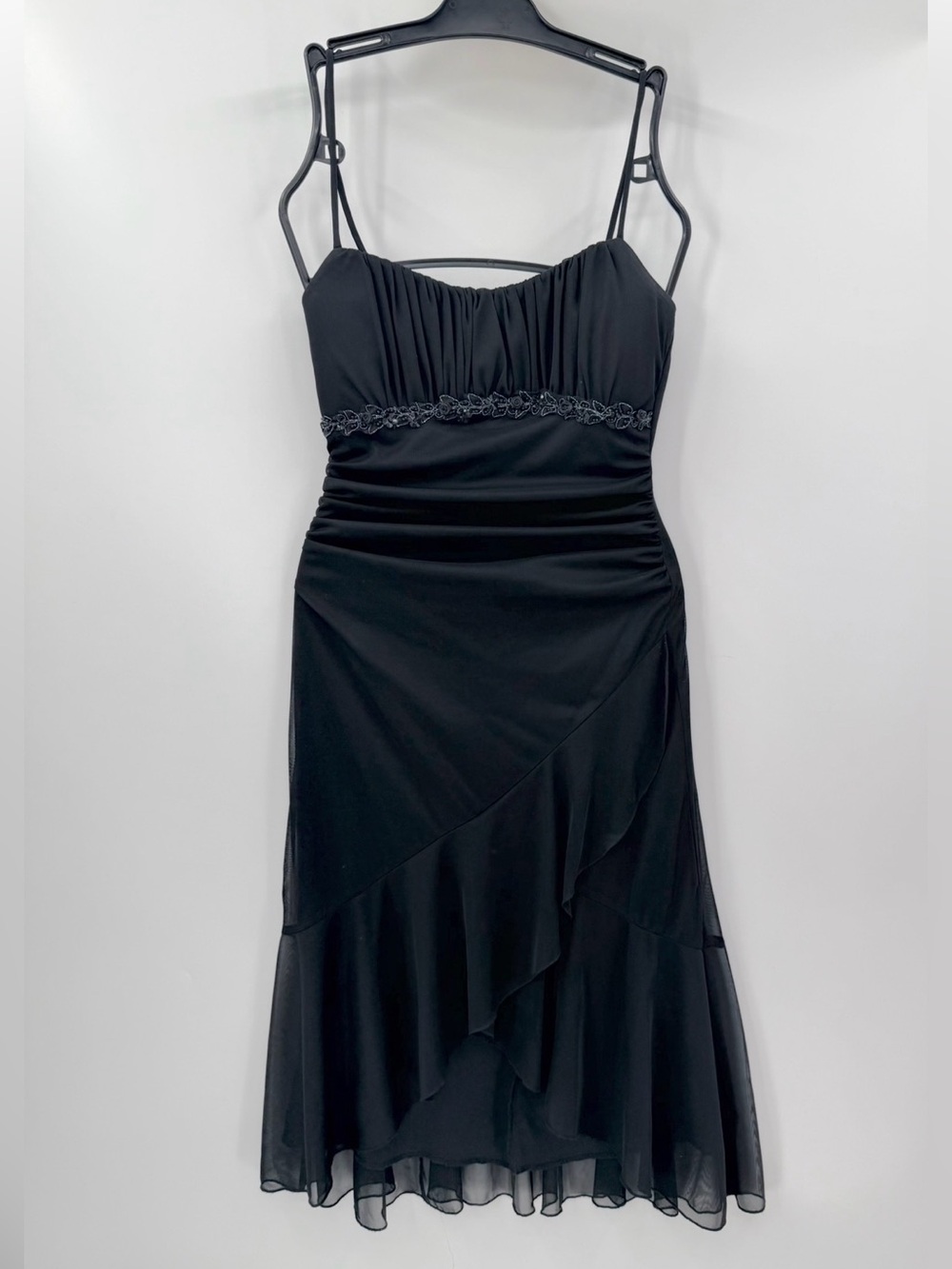 Vintage Y2K Ruby Rox Black Spaghetti Strap Fairy Dress Medium Prom Wedding Guest